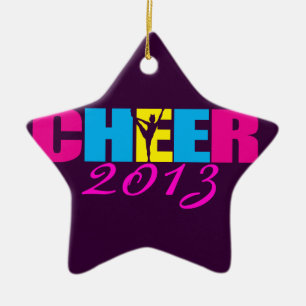 Personalisiertes Beifall Cheerleading lila Keramikornament