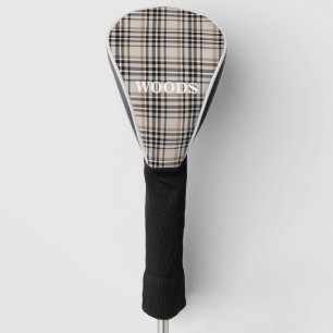 Personalisiertes Beige-Karomuster Golf Headcover