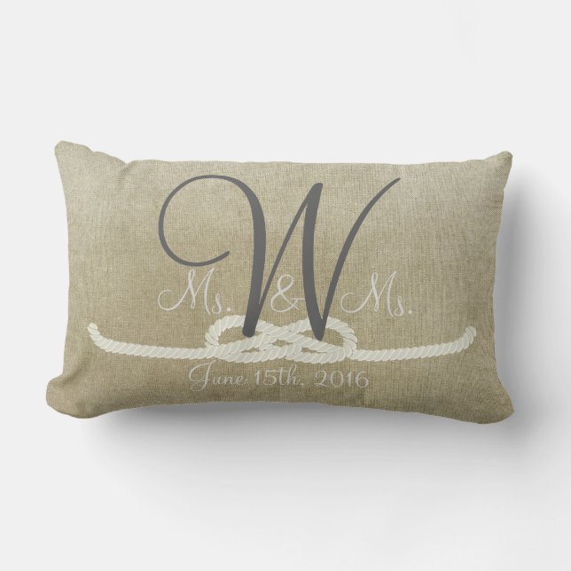 Personalisiertes beige Vintages Lendenkissen (Vorderseite)
