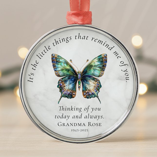 Personalisiertes Beileid der Butterfly-Gedenkstätt Ornament Aus Metall (Von Creator hochgeladen)