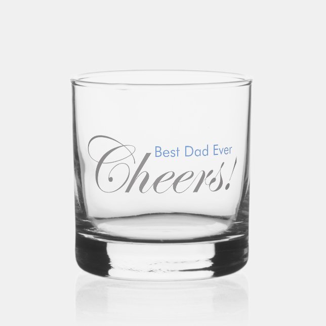 Personalisiertes Beileid! Eleganter Silberblauer V Whiskyglas (Vorderseite)