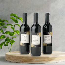 Personalisiertes Beileid für die Liebe Black Gold- Weinetikett