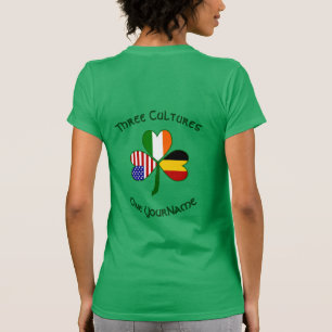 Personalisiertes Belgien Irland USA Shamrock Damen T-Shirt