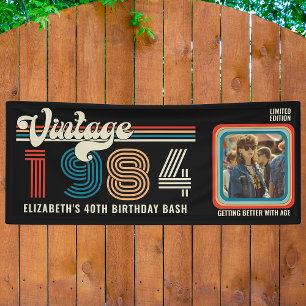 Personalisiertes beliebiges Vintages Foto Geburtst Banner