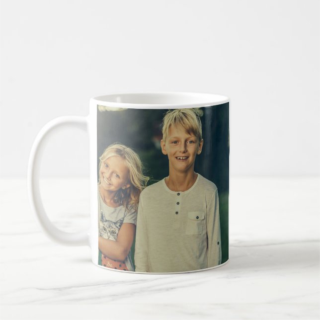 Personalisiertes benutzerdefiniertes 2-Foto zweise Kaffeetasse (Links)