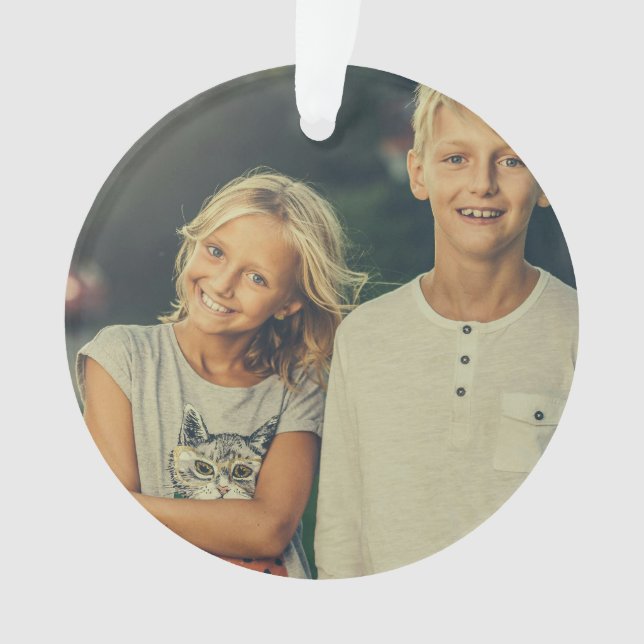 Personalisiertes benutzerdefiniertes 2-Foto zweise Ornament (Vorderseite)