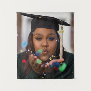 Personalisiertes benutzerdefiniertes Abschlussfoto Wandteppich