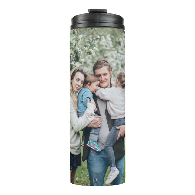 Personalisiertes benutzerdefiniertes Foto Bester V Thermosbecher (Vorderseite)