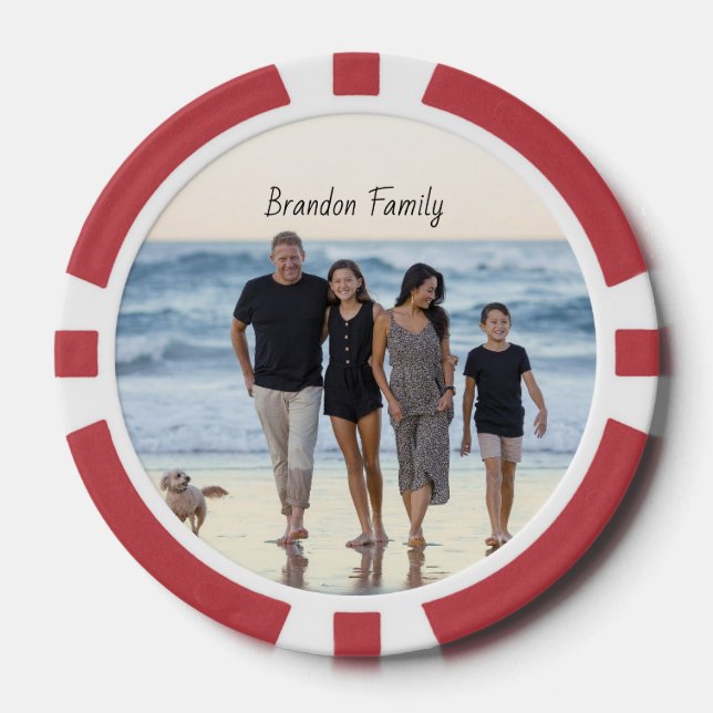 Personalisiertes benutzerdefiniertes Foto und Text Pokerchips (Vorderseite)