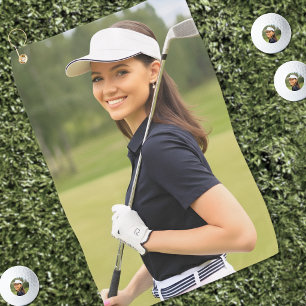 Personalisiertes benutzerdefiniertes Gesichtsfoto Golfhandtuch