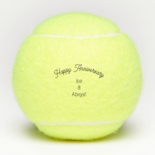 Personalisiertes benutzerdefiniertes Happy Anniver Tennisbälle (Vorderseite)