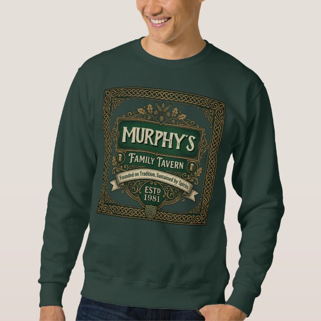 Personalisiertes benutzerdefiniertes irisches Pub- Sweatshirt (Vorderseite)