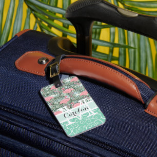 Personalisiertes benutzerdefiniertes Rosa-Flamingo Gepäckanhänger