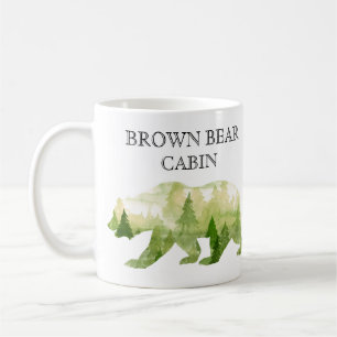 Personalisiertes Berghaus Lodge Bär Wasserfarbe Kaffeetasse