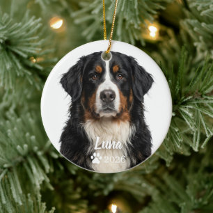 Personalisiertes Berner-Hund-Hunde-Foto-Ornament Keramik Ornament