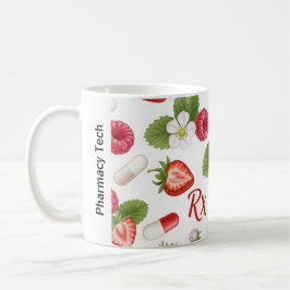 Personalisiertes Berry, Blume & RX Symbol Pharmacy Kaffeetasse