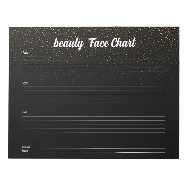 Personalisiertes berufliches Makeup-Gesichtsbild Notizblock (Vorderseite)