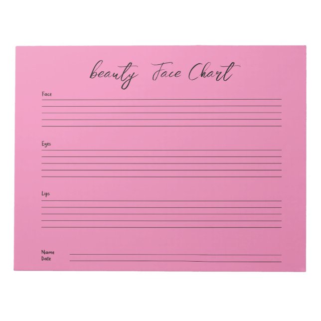 Personalisiertes berufliches Makeup-Gesichtsbild Notizblock (Vorderseite)