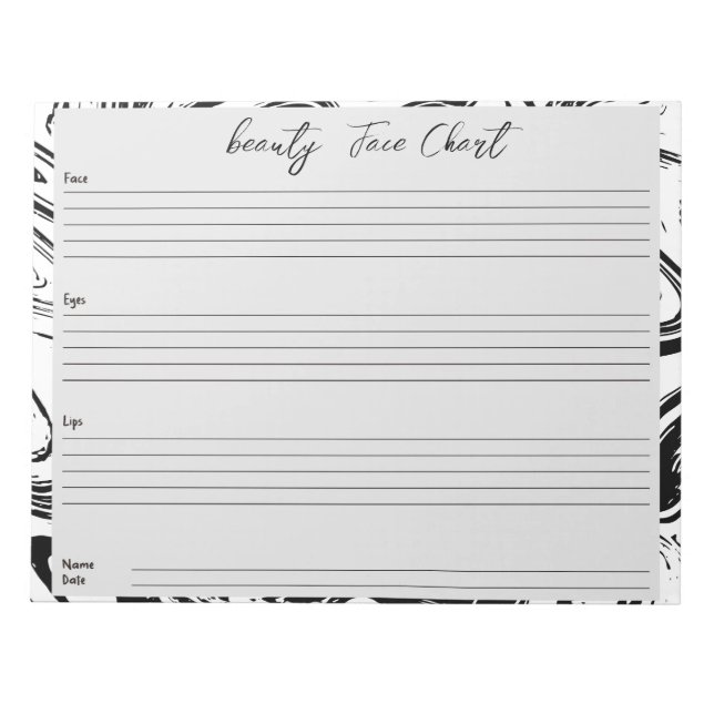 Personalisiertes berufliches Makeup-Gesichtsbild Notizblock (Vorderseite)