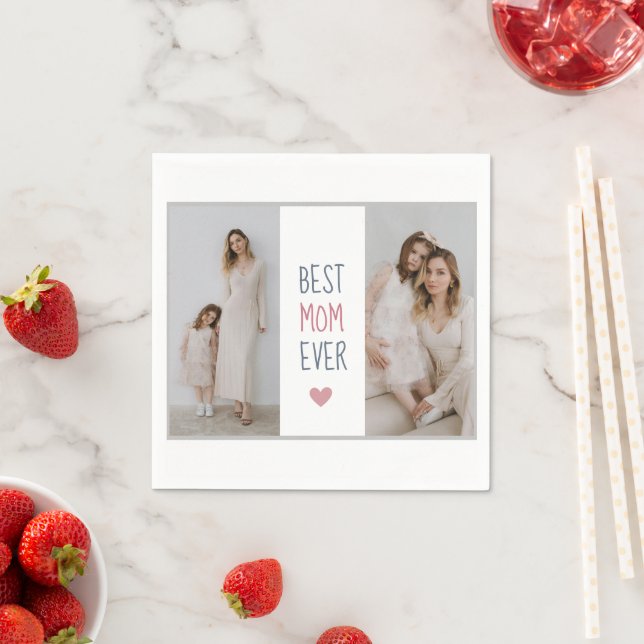 Personalisiertes "Best Mama Ever"-Papier Napkins Serviette (Beispiel)