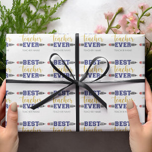 Personalisiertes Beste Lehrerin/Bester Lehrer Alle Geschenkpapier
