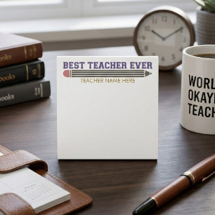 Personalisiertes Beste Lehrerin/Bester Lehrer Alle Post-it Klebezettel