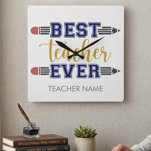 Personalisiertes Beste Lehrerin/Bester Lehrer Alle Quadratische Wanduhr