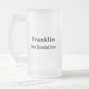 Personalisiertes 'Bester Opa ever' Monogramm Mattglas Bierglas