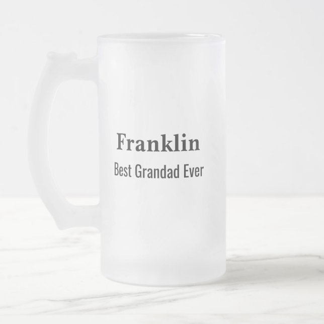 Personalisiertes 'Bester Opa ever' Monogramm  Mattglas Bierglas (Links)