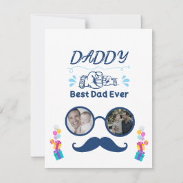 Personalisiertes "Bester Vater aller Zeiten" Fotoc Mitteilungskarte