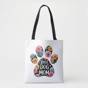Personalisiertes Bestes Hundemama-Blumenpfoten-Shi Tasche