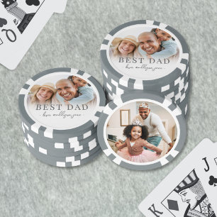 Personalisiertes Bestes-Vater-Foto Pokerchips