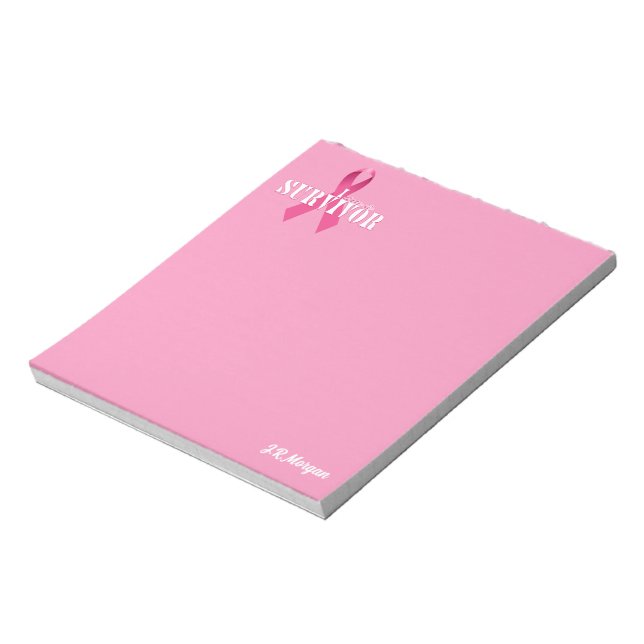 Personalisiertes Bewusstsein für rosa Multibbon-Kr Notizblock (Rotiert)