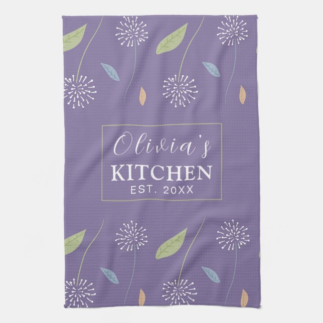 Personalisiertes, bezauberndes Blumenmuster Geschirrtuch (Vertikal)