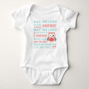 Personalisiertes Bibel-Vers-Eulen-Baby-T-Shirt Baby Strampler