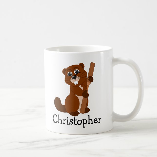 Personalisiertes Biber-Design Kaffeetasse (Rechts)