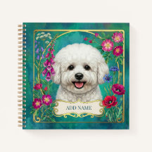 Personalisiertes Bichon Frise Türkises Notizbuch