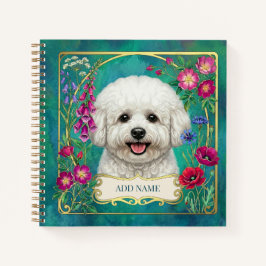 Personalisiertes Bichon Frise Türkises Notizbuch