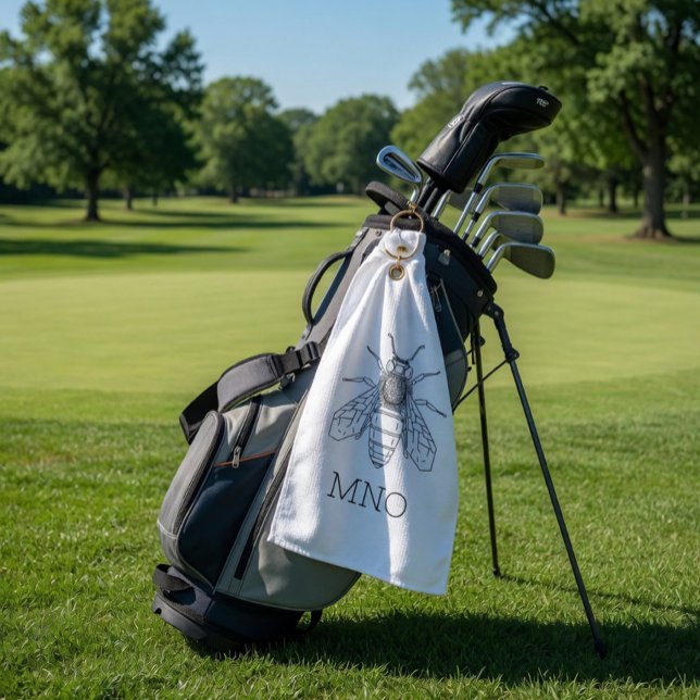 Personalisiertes Bienen-Monogramm  Golfhandtuch (Von Creator hochgeladen)