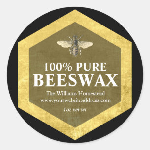 Personalisiertes Bienenwachssiegel mit Namen des B Runder Aufkleber