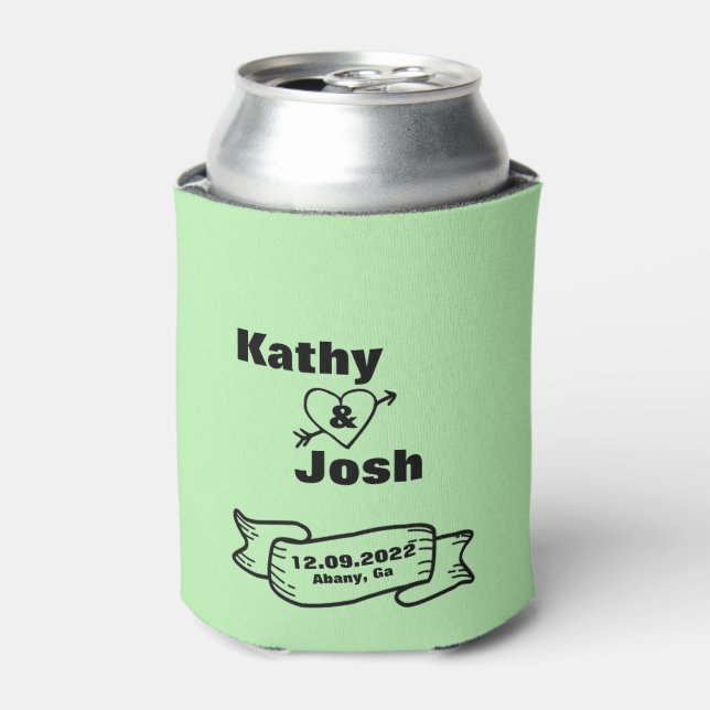 Personalisiertes Bier Can Cooler bevorzugt Hochzei Dosenkühler (Kanne Vorderseite)