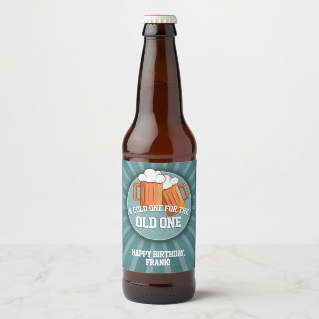 Personalisiertes Bier Happy Birthday Bierflaschenetikett (Vorderseite)