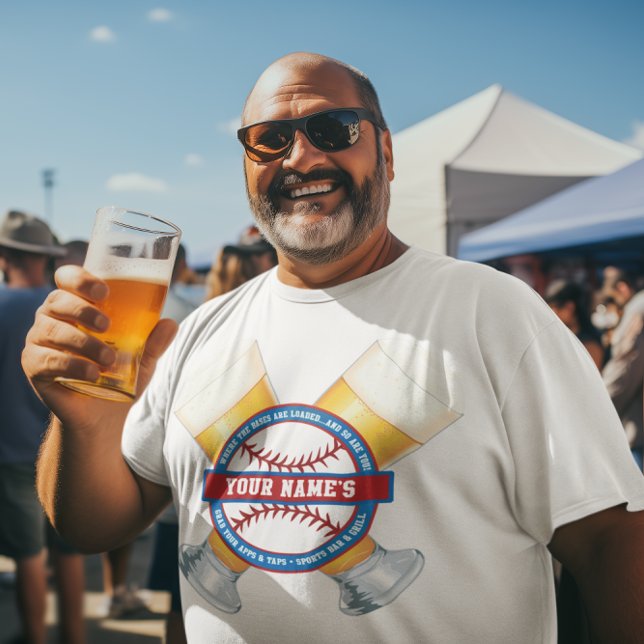Personalisiertes Bier und Baseball T-Shirt (Baseball and brews are the favorite tailgate accessory to this perssonalized t-shirt!)
