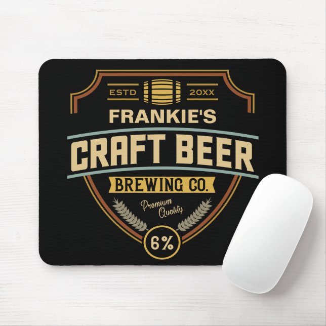 Personalisiertes Bieretikett Brauunternehmen Bar Mousepad (Mit Mouse)