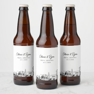 Personalisiertes Bieretikett Mesa Arizona Skyline Bierflaschenetikett