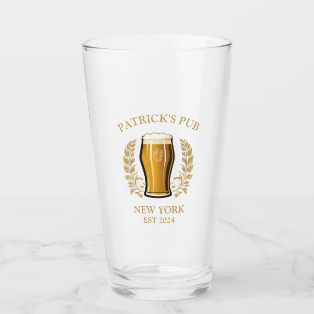 Personalisiertes Bierglas mit Individuelle Name Glas (Vorderseite)