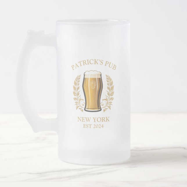 Personalisiertes Bierglas mit Individuelle Name Mattglas Bierglas (Links)
