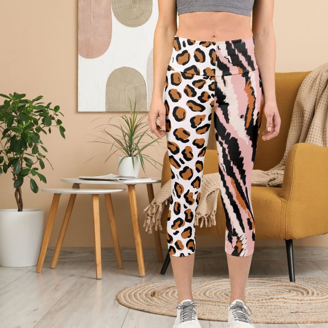 Personalisiertes Big Cat Foto Muster Wildtier Capri Leggings (Von Creator hochgeladen)