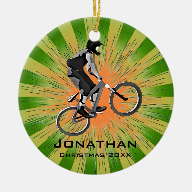 Personalisiertes Bike-Ornament Keramik Ornament (Vorne)