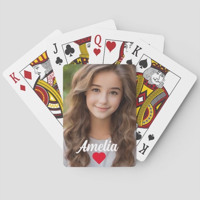 Personalisiertes Bild Modernes Skript Name Liebe Spielkarten (Rückseite)